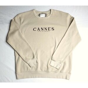 Cozy Men's Denim & Flower Ricky Singh Cannes France Graphic Sweatshirt XL